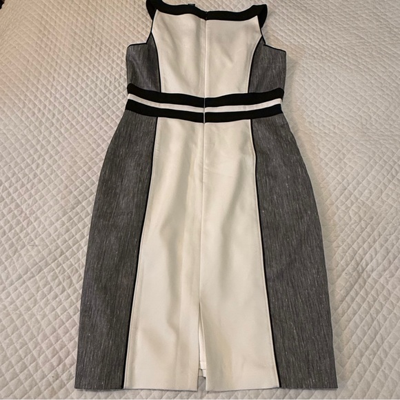 White House Black Market Black and White Colorblock Dress - Picture 8 of 16
